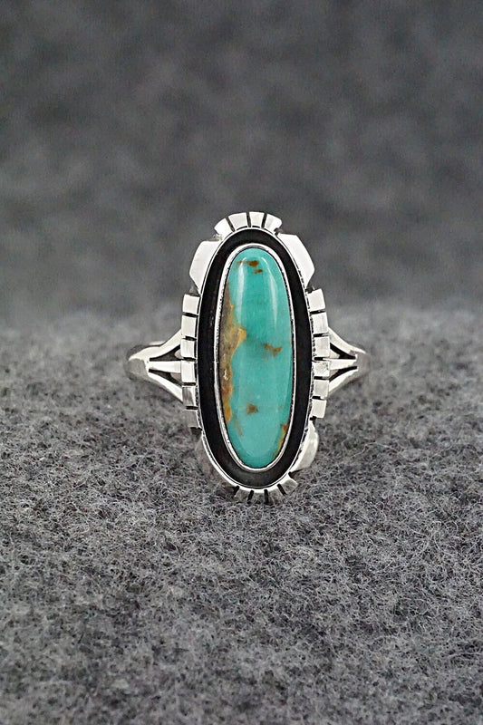 Turquoise & Sterling Silver Ring - Amos Begay - Size 7.25