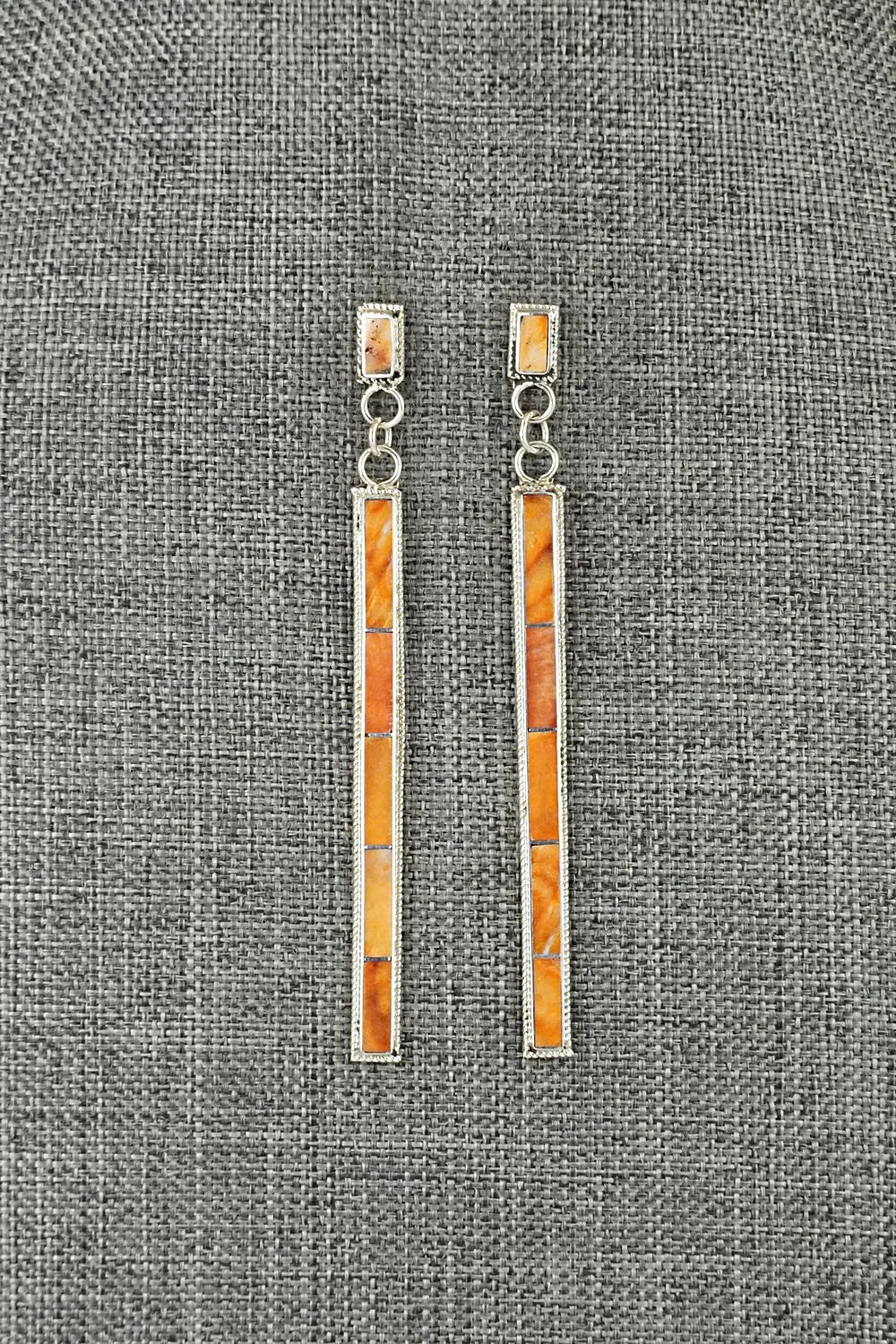 Spiny Oyster & Sterling Silver Earrings - Ricky Booqua