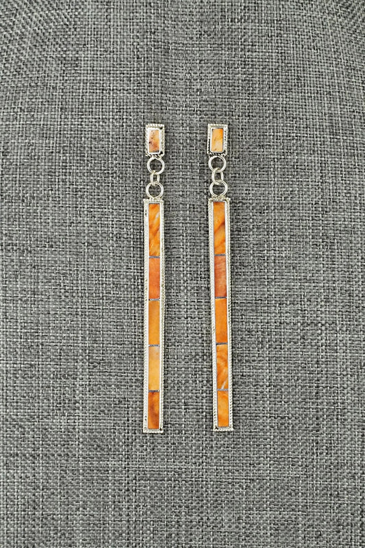Spiny Oyster & Sterling Silver Earrings - Ricky Booqua
