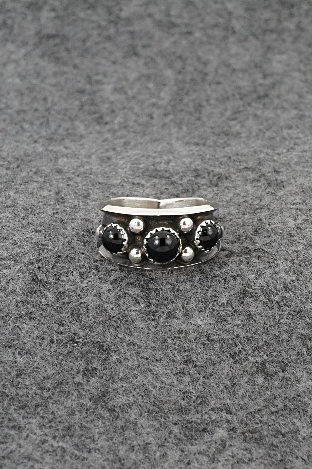Onyx & Sterling Silver Ring - Paul Largo - Size 9