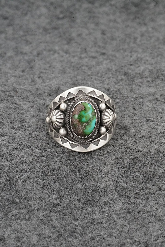Turquoise & Sterling Silver Ring - Calvin Martinez - Size 9