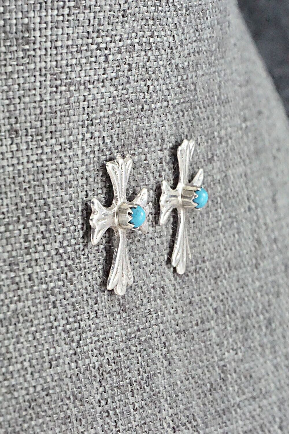 Turquoise & Sterling Silver Earrings - Bruce Chee