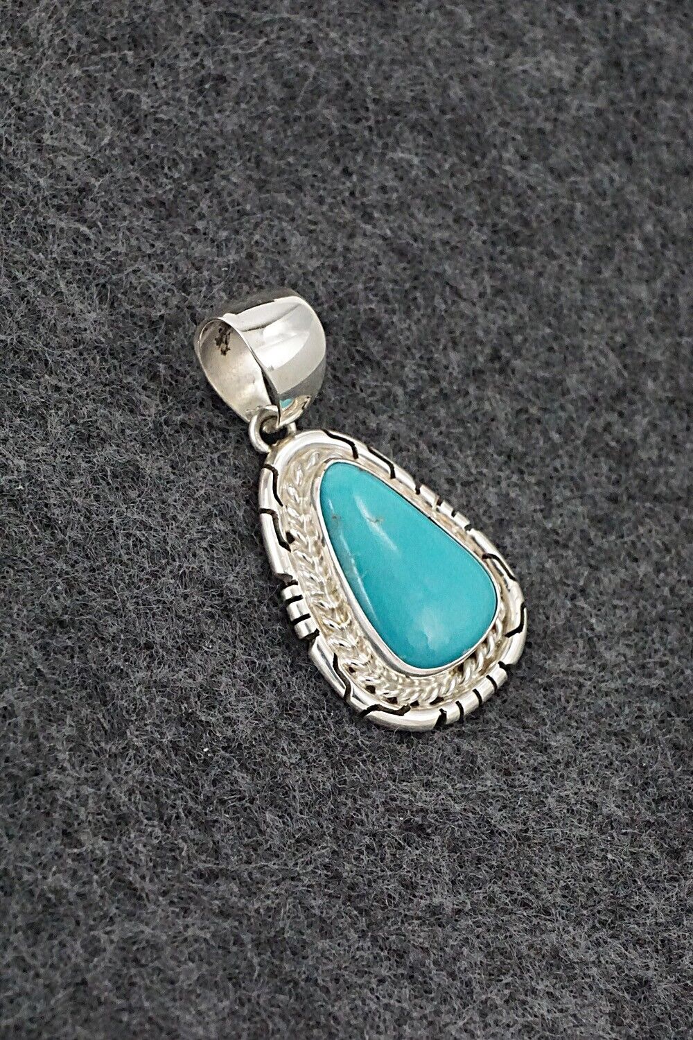 Turquoise & Sterling Silver Pendant - Johnny Frank