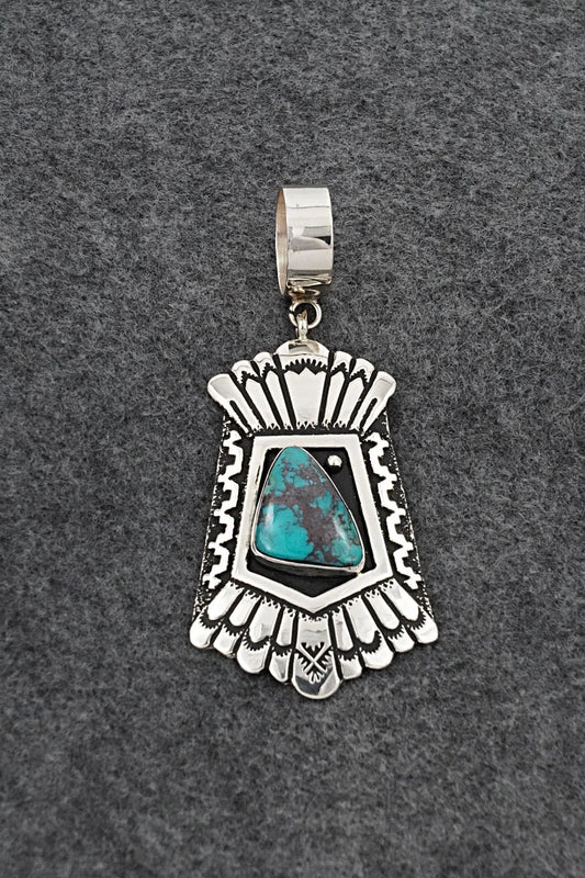 Turquoise & Sterling Silver Pendant - Rosita Singer