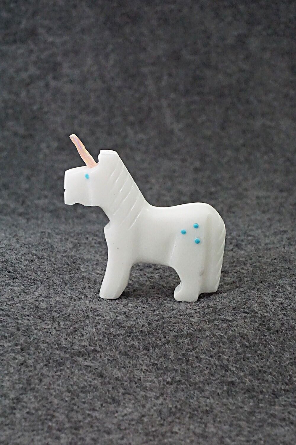 Unicorn Horse Zuni Fetish Carving - Todd Etsate