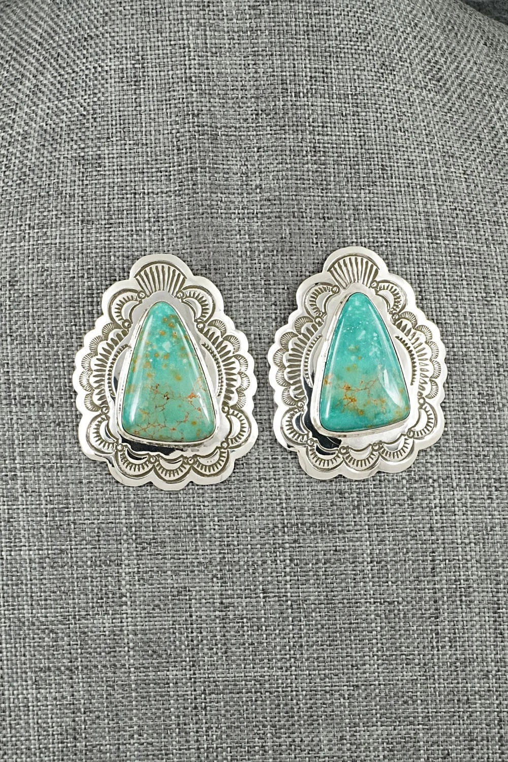 Turquoise & Sterling Silver Earrings - Arnold Blackgoat