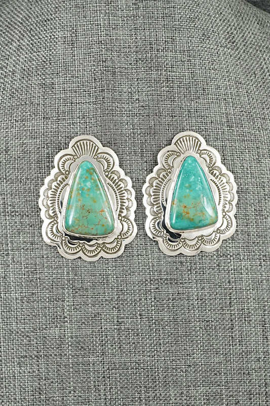 Turquoise & Sterling Silver Earrings - Arnold Blackgoat