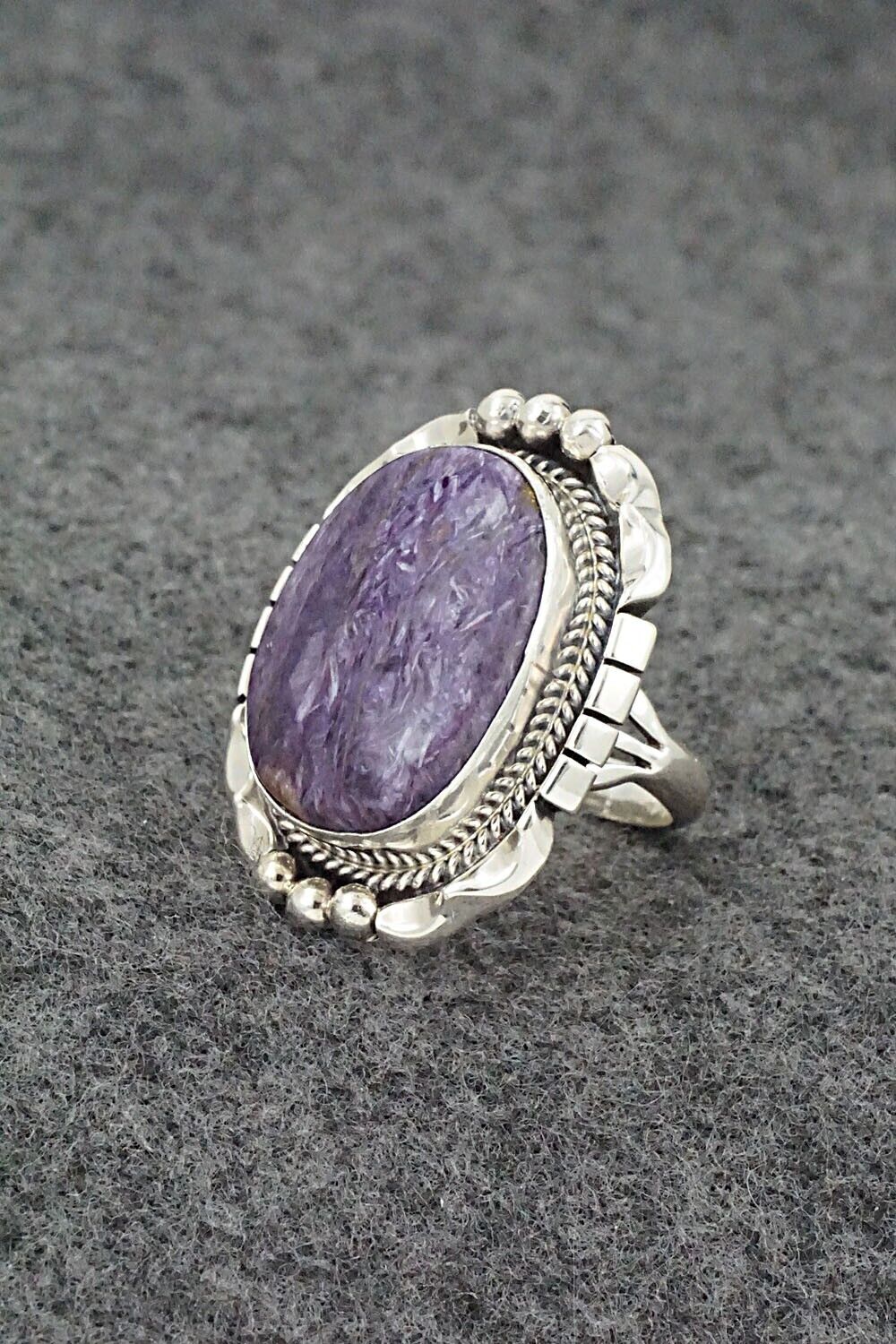 Charoite & Sterling Silver Ring - Samuel Yellowhair - Size 6.75