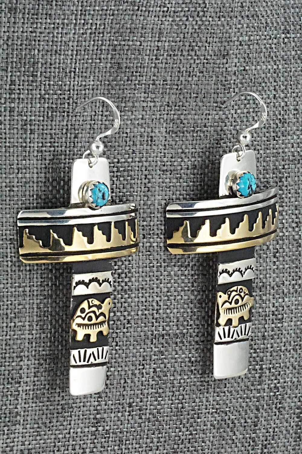 Turquoise & Sterling Silver Earrings - Rosita Singer