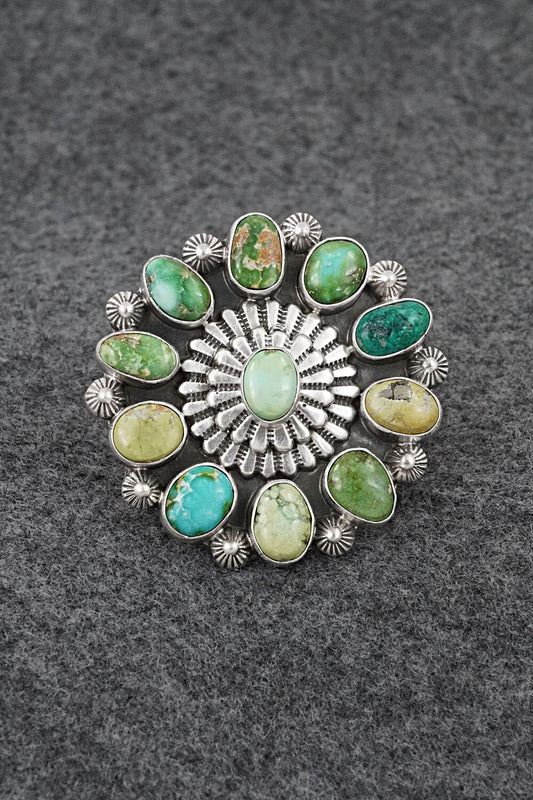 Turquoise & Sterling Silver Ring - Tom Lewis - Size 7