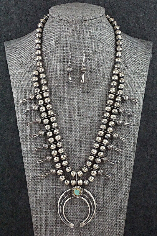 Turquoise & Sterling Silver Squash Blossom Set - Phil Garcia