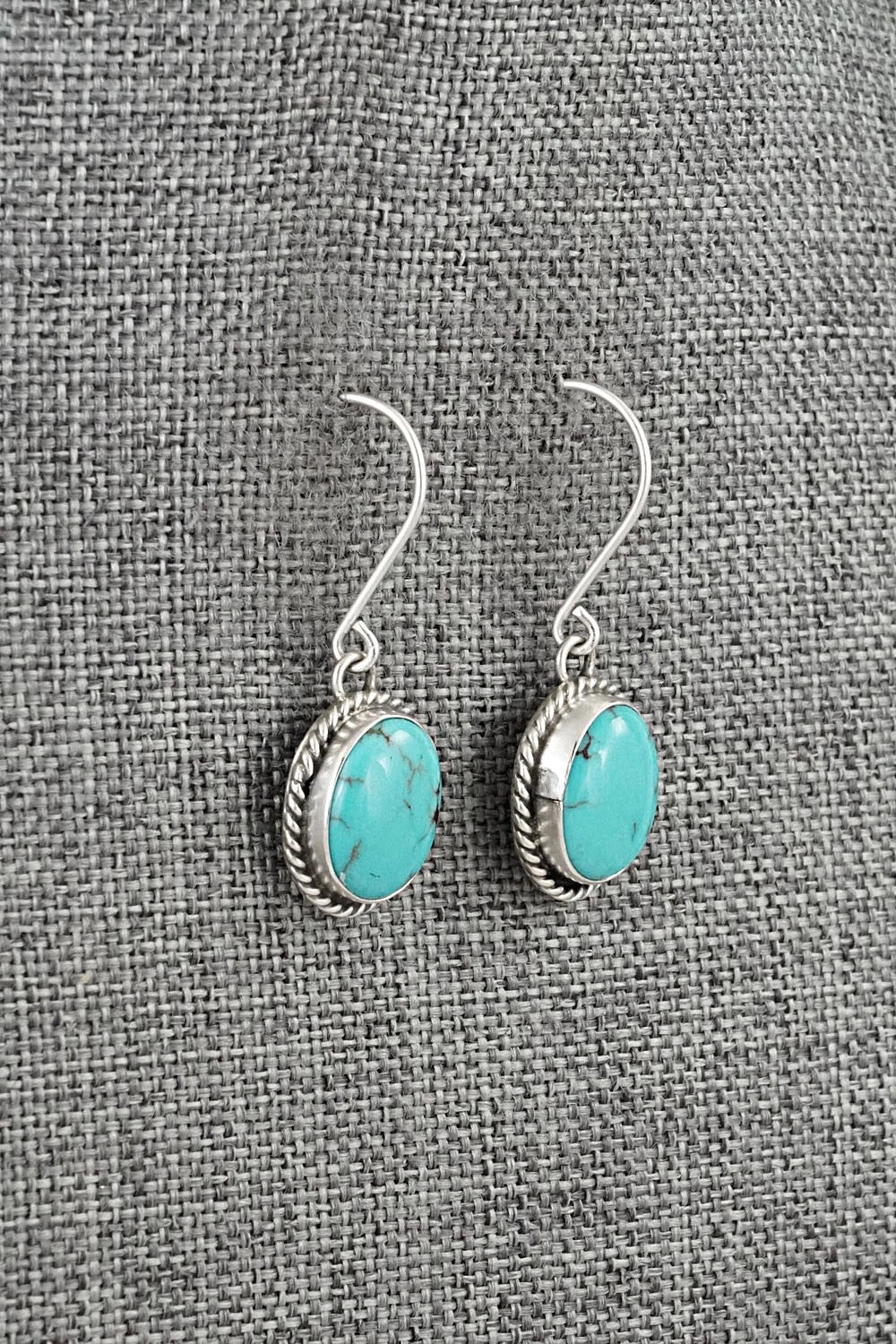 Turquoise & Sterling Silver Earrings - Eugene Gruber
