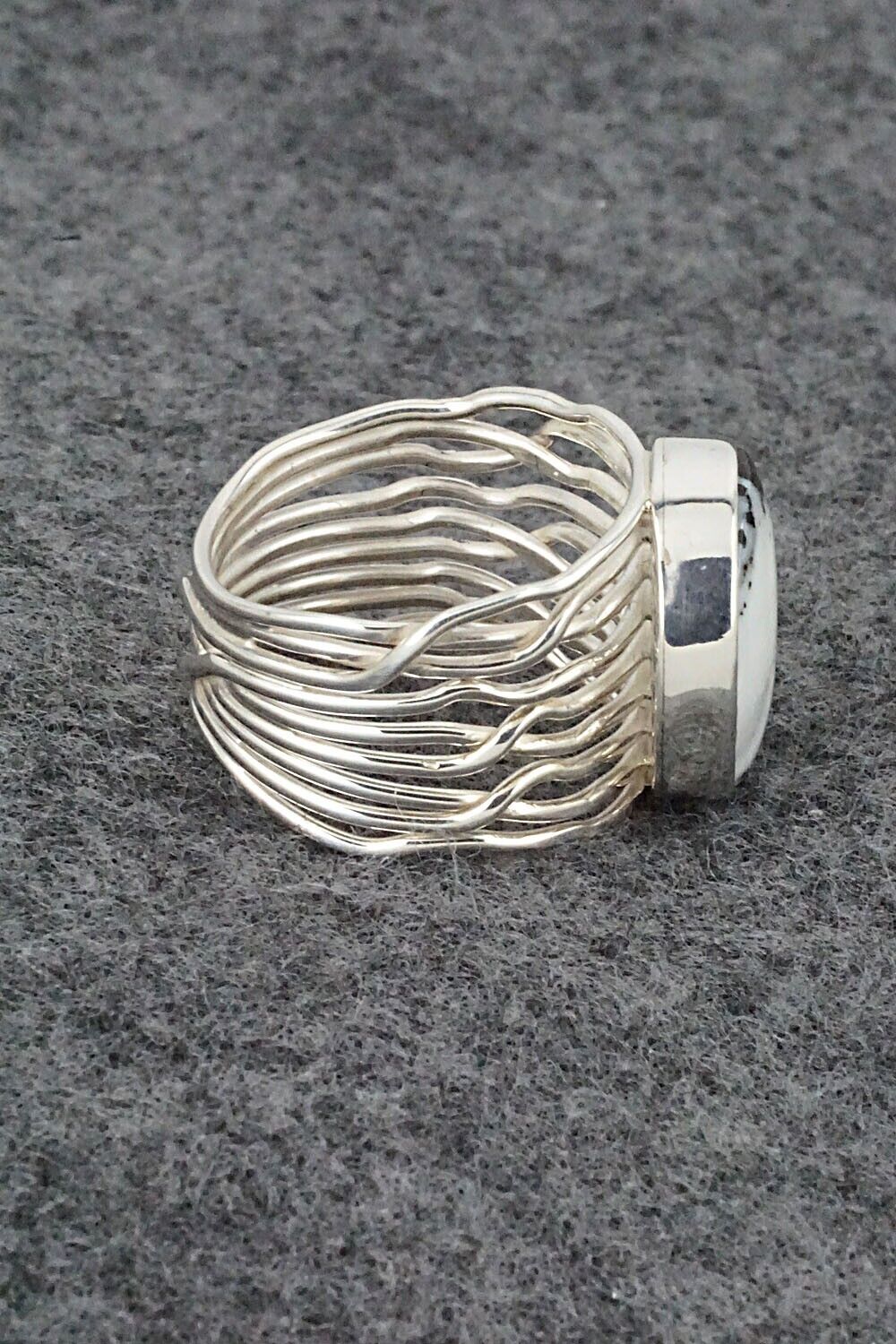 White Buffalo & Sterling Silver Ring - Murphy Platero - Size 7.5