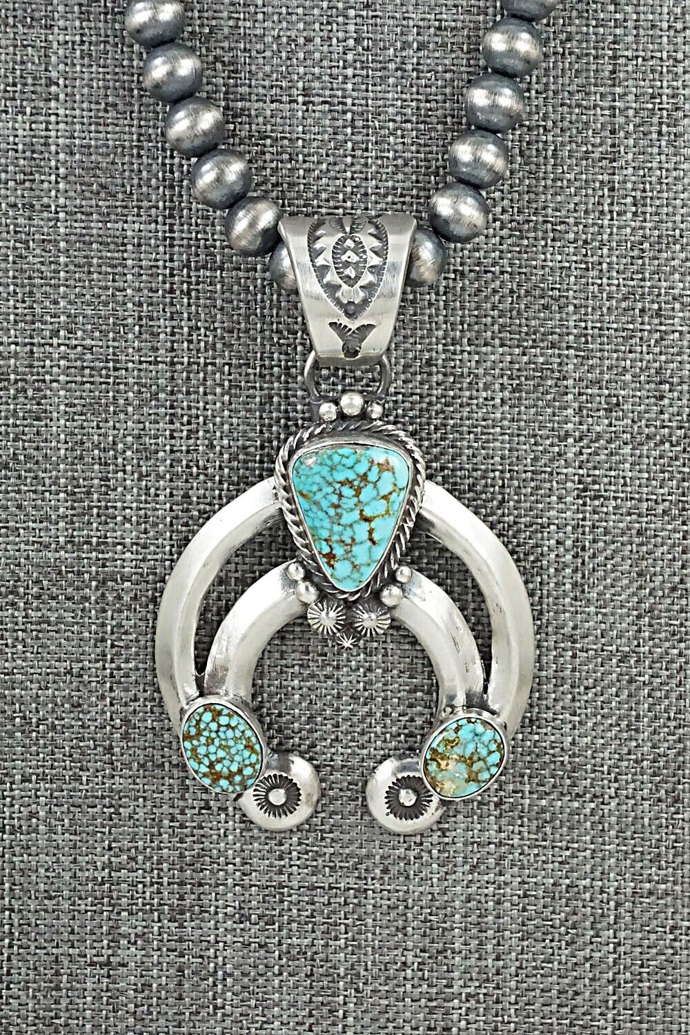 Turquoise & Sterling Silver Necklace - Tom Lewis