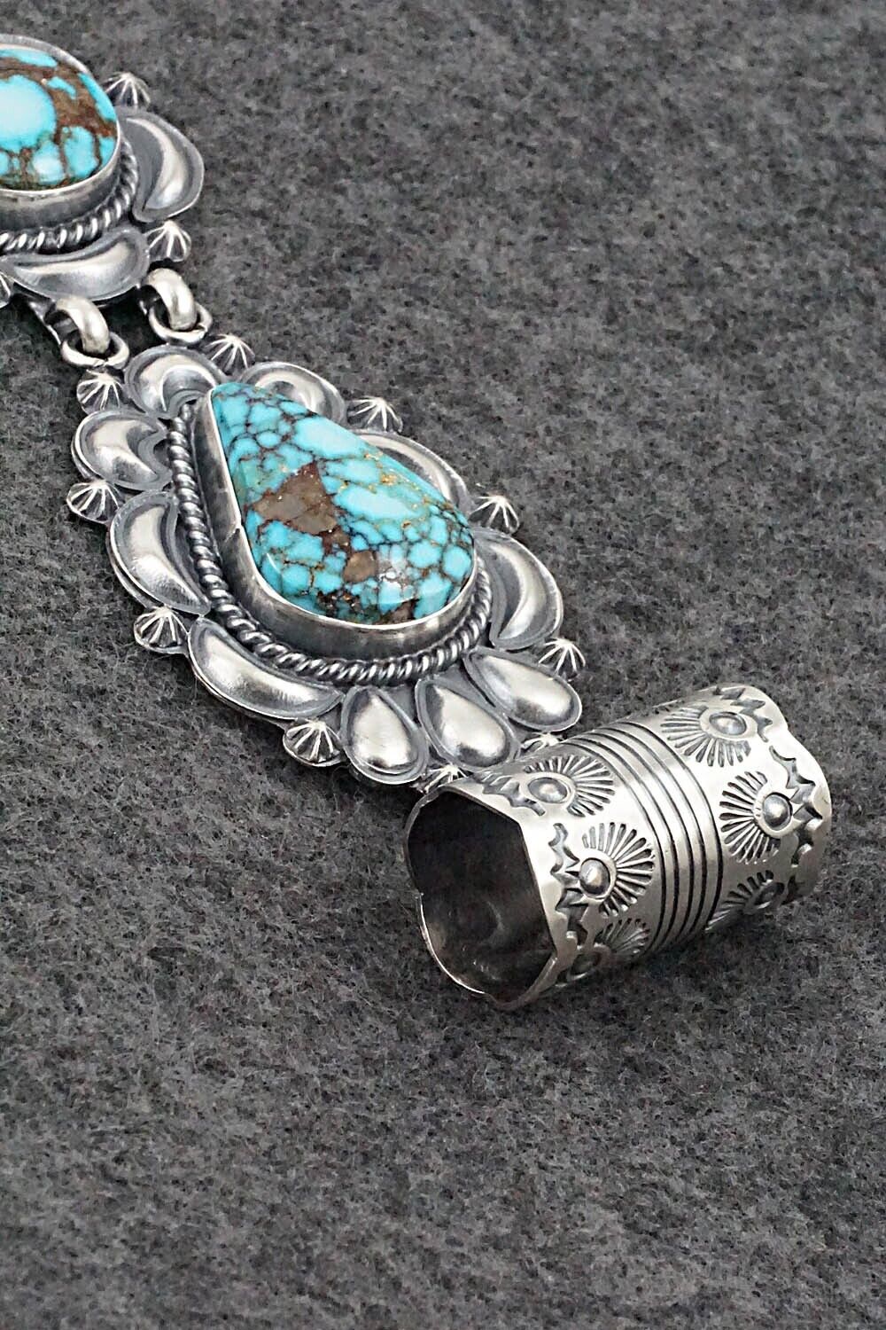 Turquoise & Sterling Silver Pendant - Raymond Delgarito