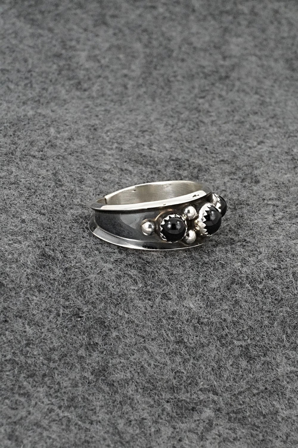 Onyx & Sterling Silver Ring - Paul Largo - Size 11