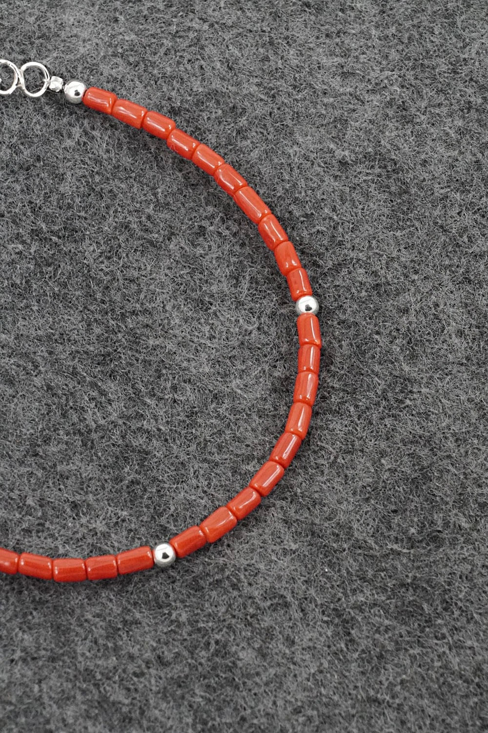 Coral & Sterling Silver Bracelet - Doreen Jake