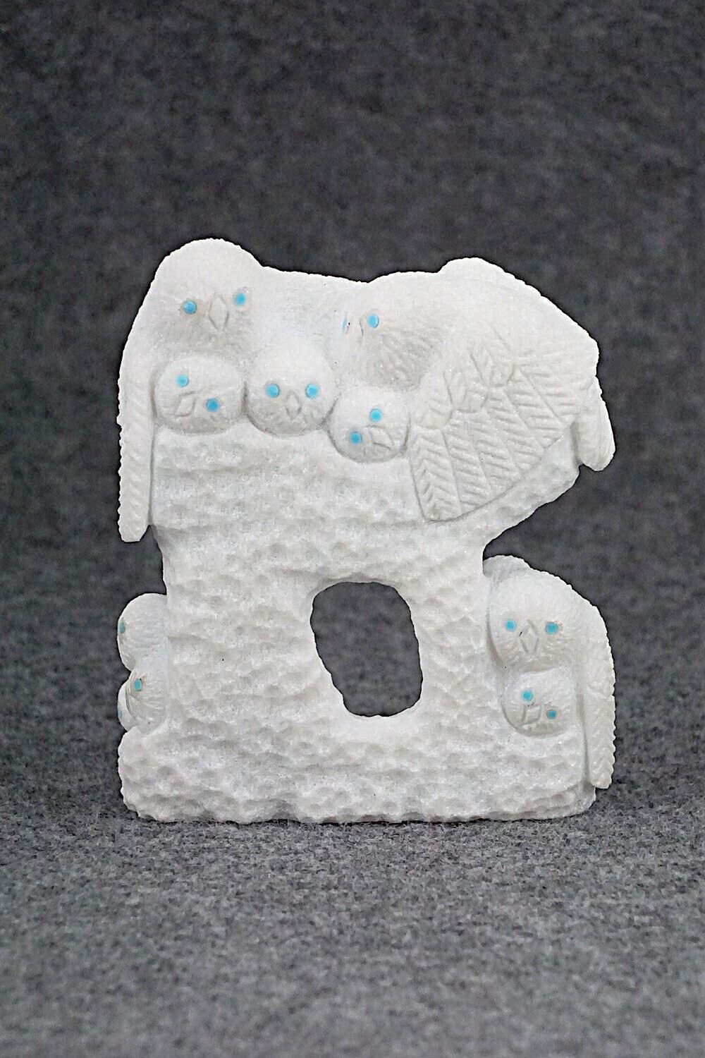 Owls Nesting Zuni Fetish Carving - Destry Siutza