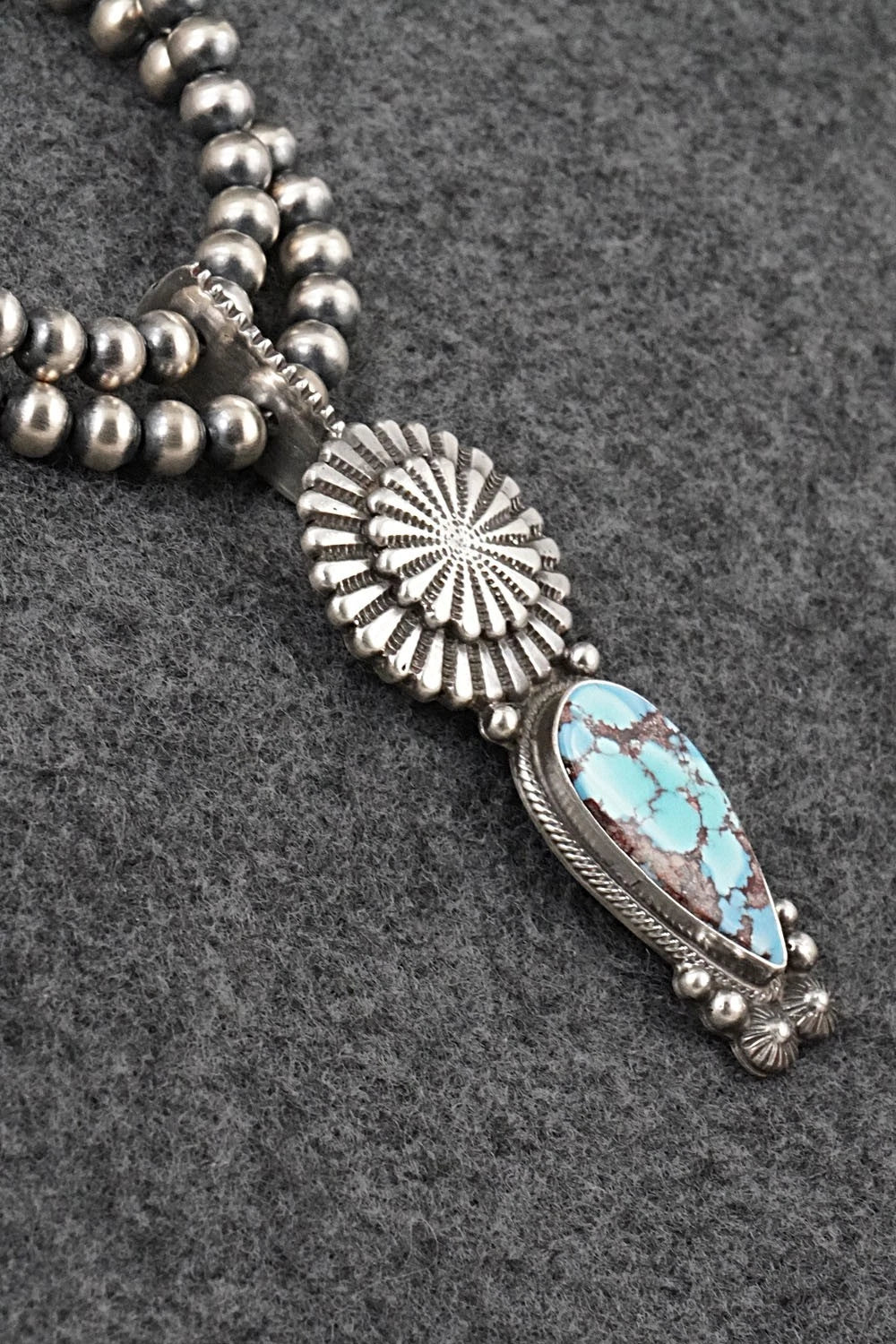 Turquoise & Sterling Silver Necklace - Tom Lewis