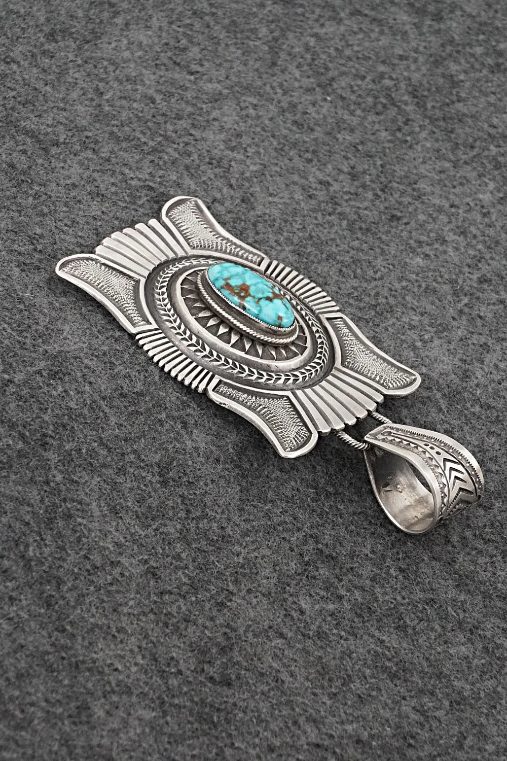 Turquoise & Sterling Silver Pendant - Calvin Martinez