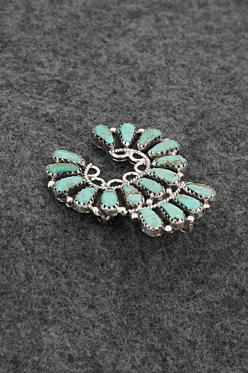 Turquoise & Sterling Silver Pendant/Pin - Zeita Begay