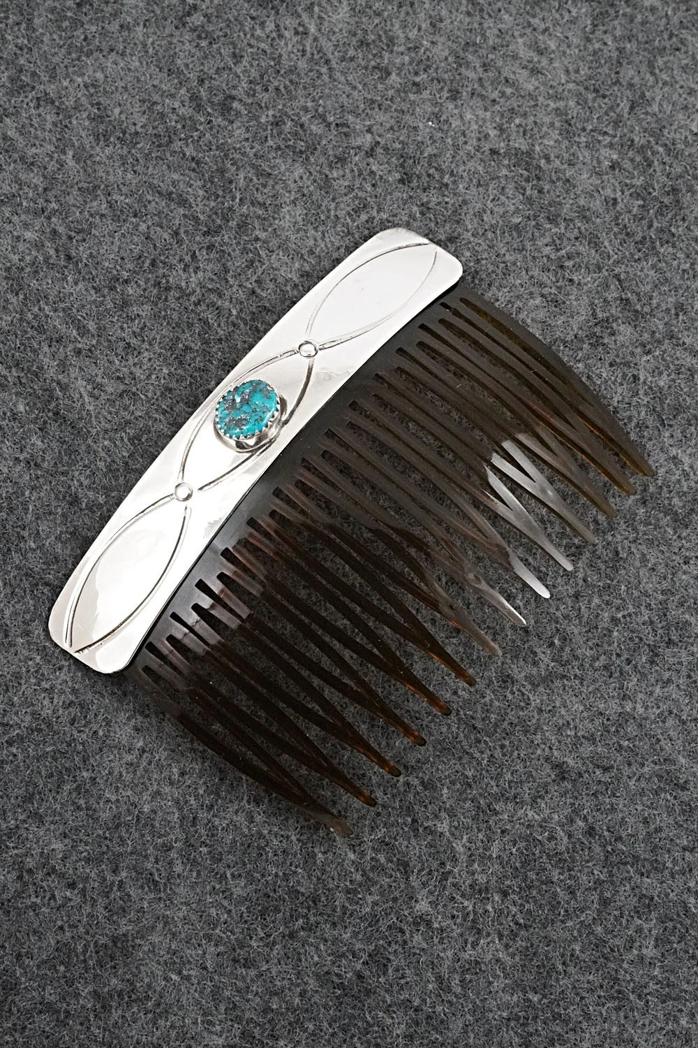 Turquoise & Sterling Silver Hair Combs - Joann Silver