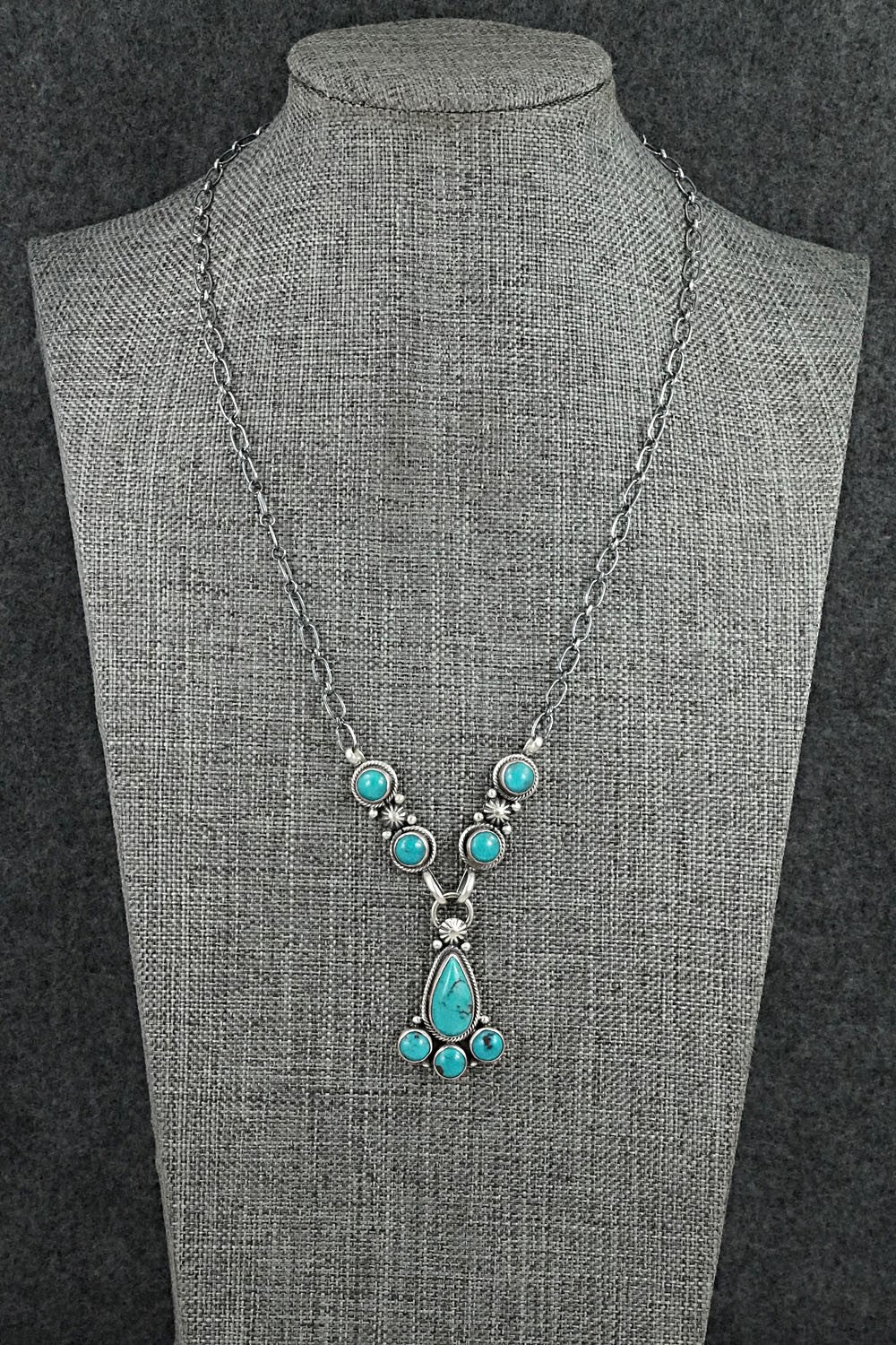 Turquoise & Sterling Silver Necklace - Verley Betone