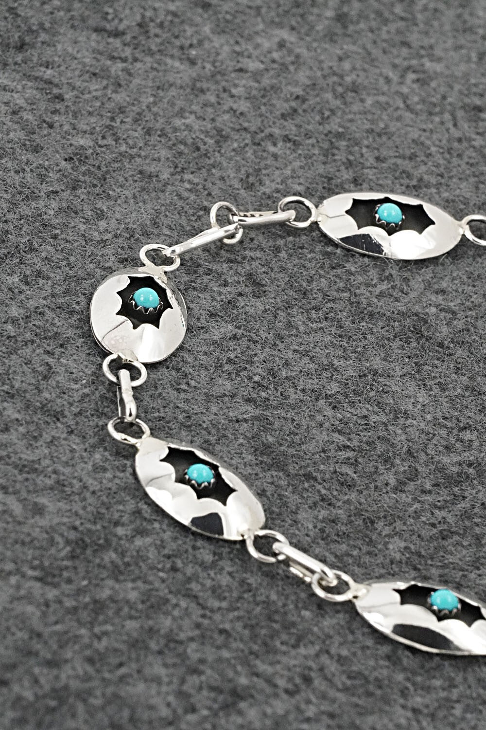 Turquoise & Sterling Silver Link Bracelet - David Morgan