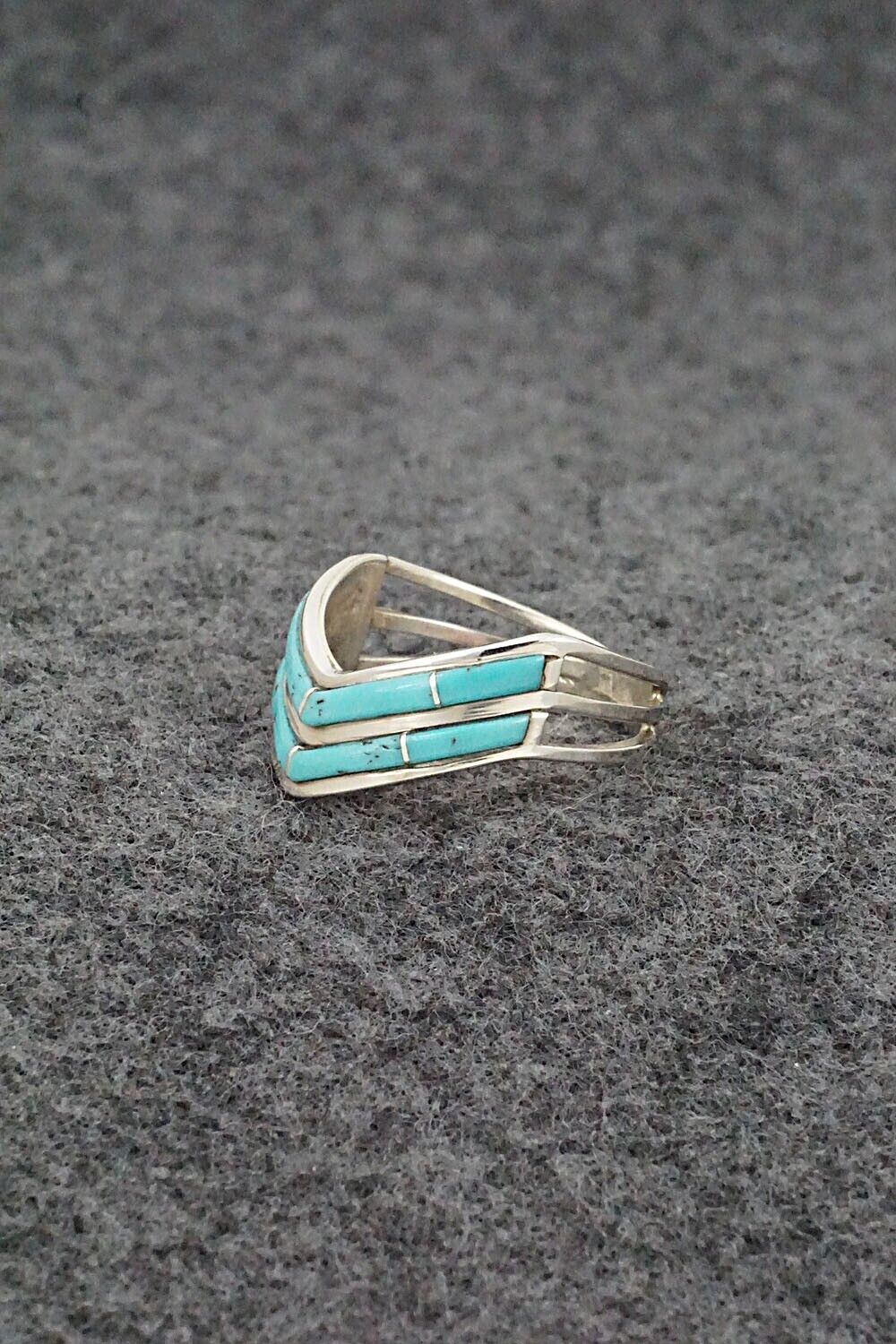 Turquoise & Sterling Silver Ring - Andrew Enrico - Size 7.5