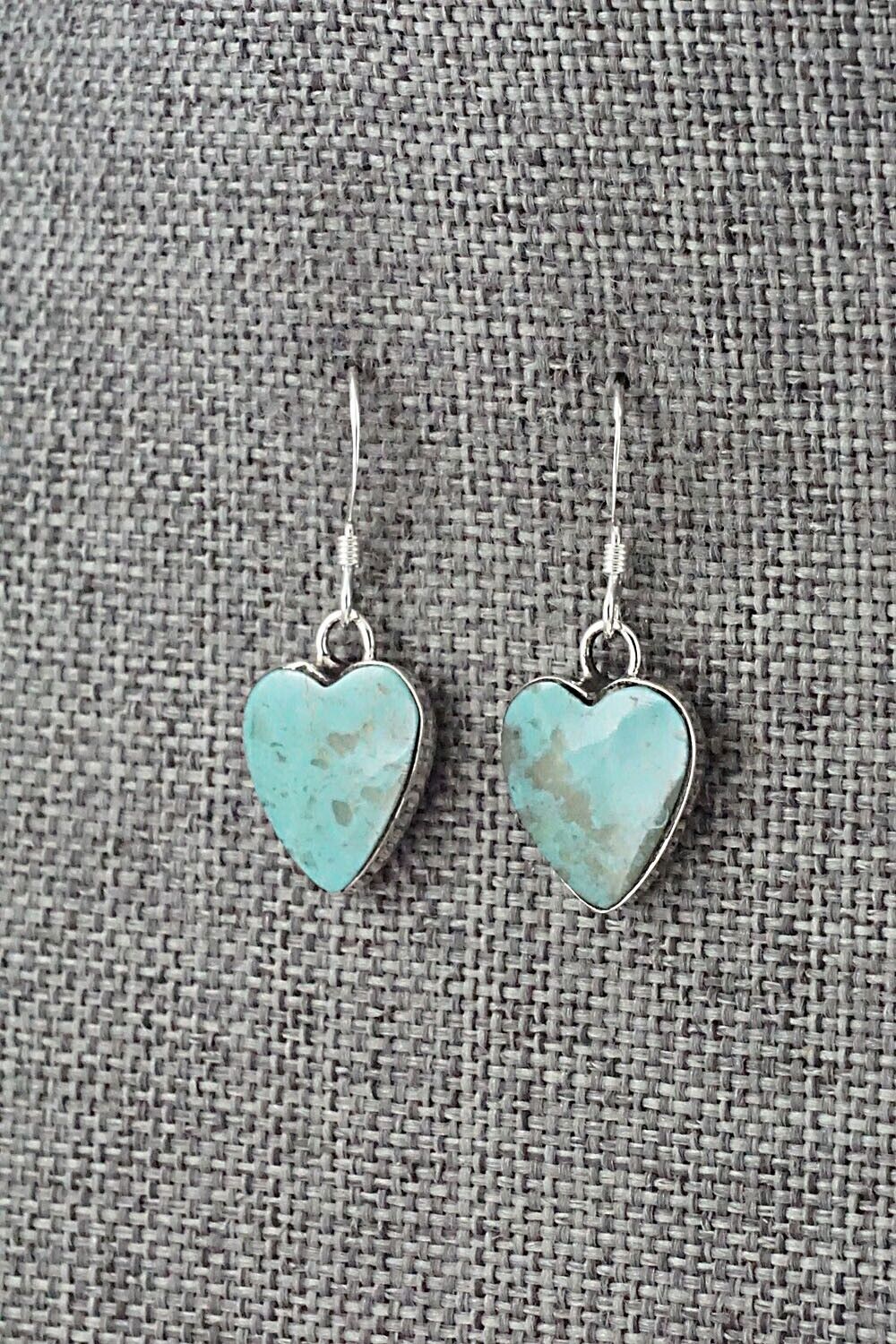 Turquoise and Sterling Silver Earrings - Sonyei Coho