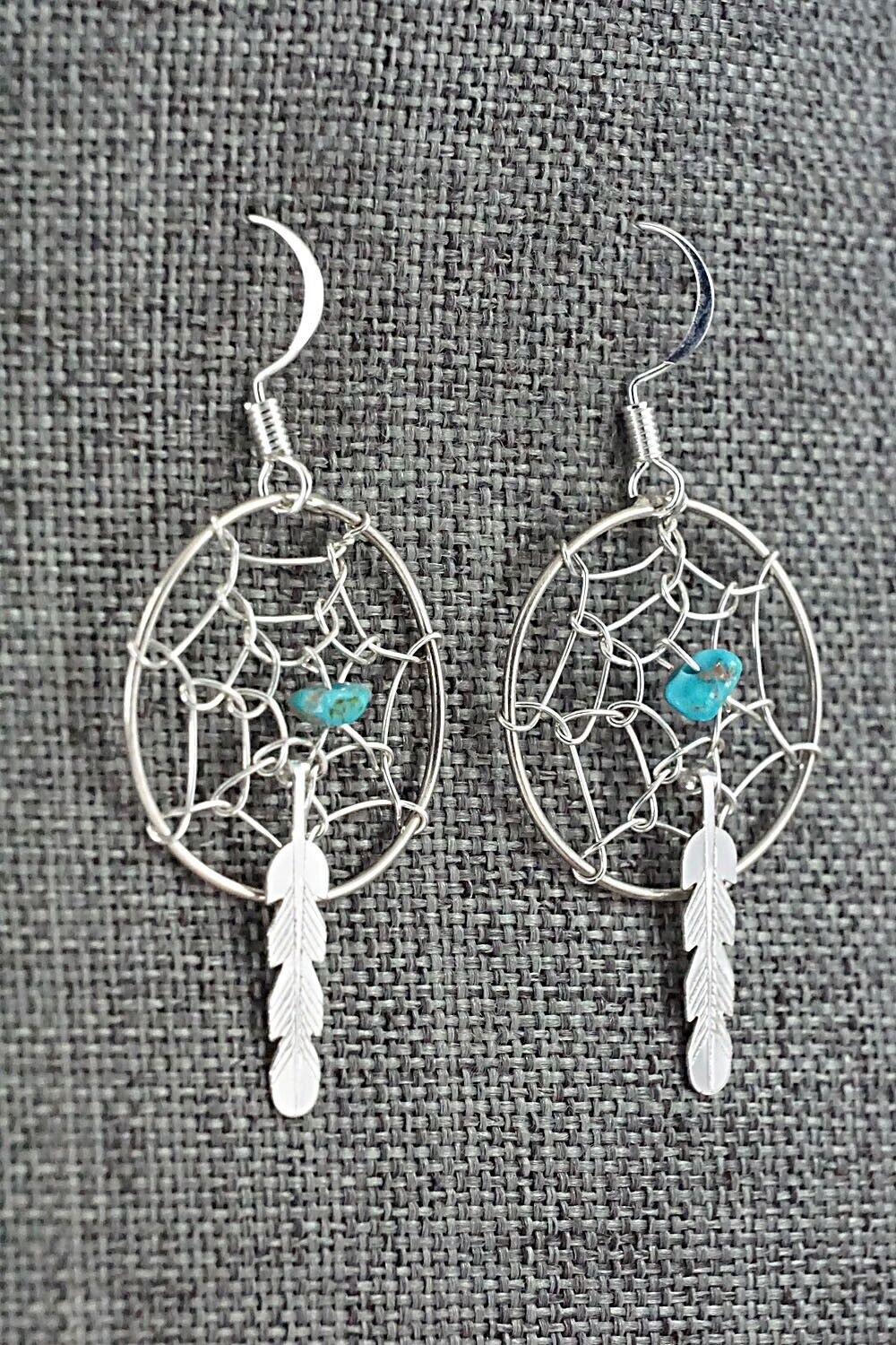 Turquoise & Sterling Silver Earrings - Helena Yazzie