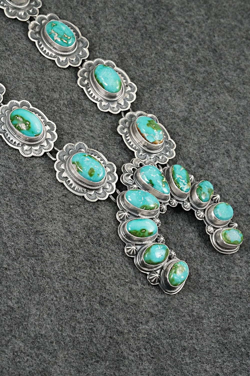 Turquoise & Sterling Silver Squash Blossom Set - Randy Boyd