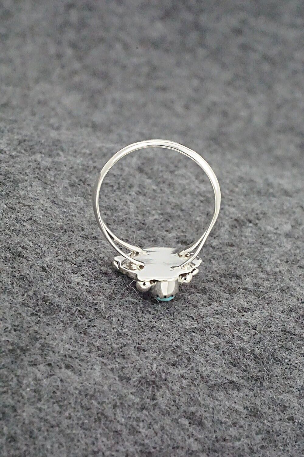 Turquoise, Coral & Sterling Silver Ring - Harris Largo - Size 6.25