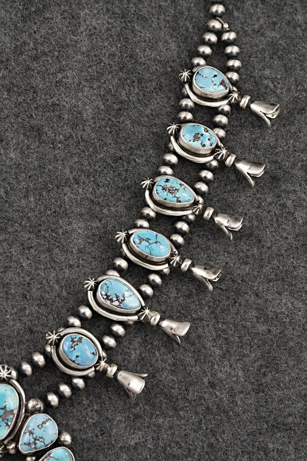 Turquoise & Sterling Silver Squash Blossom Set - Darrin Livingston