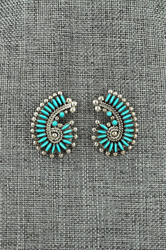 Turquoise & Sterling Silver Earrings - Connie Wyaco