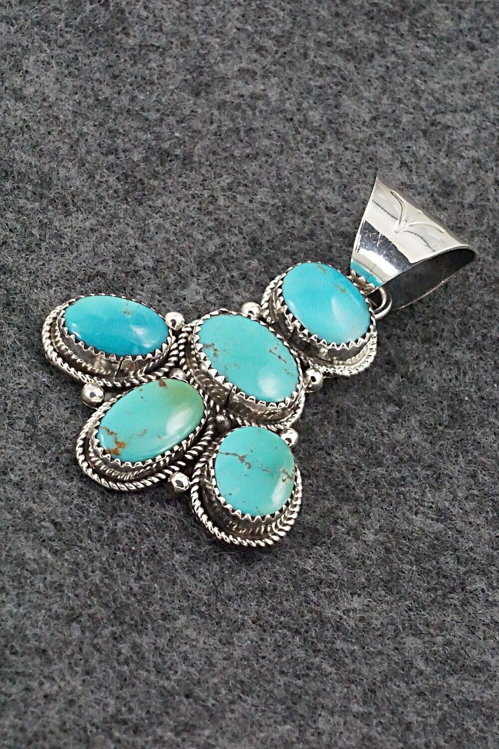 Turquoise & Sterling Silver Pendant - Ernest Hawthorne