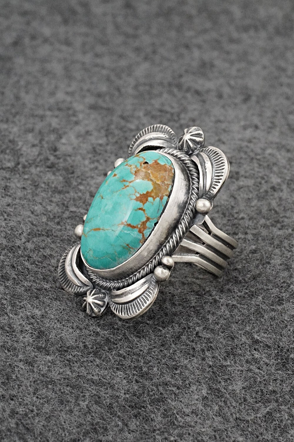 Turquoise & Sterling Silver Ring - Randy Billy - Size 7