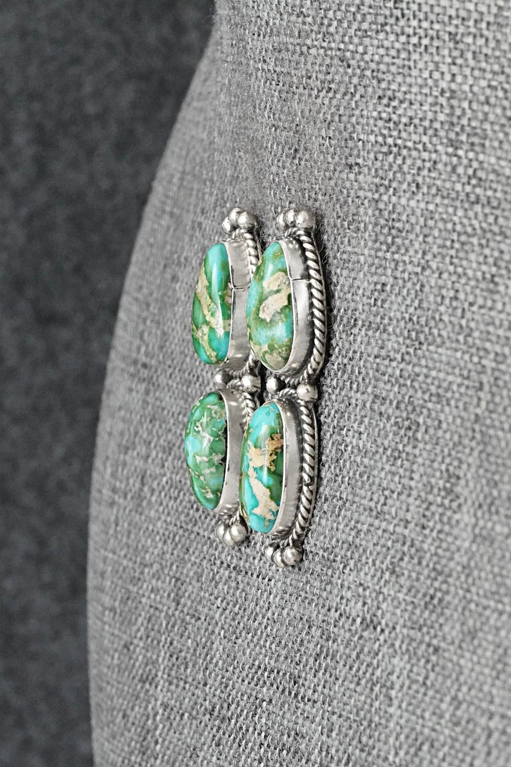 Turquoise & Sterling Silver Earrings - Rena Begay