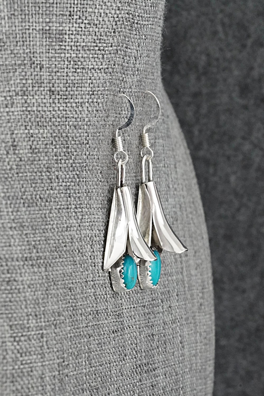 Turquoise & Sterling Silver Earrings - Louise Yazzie