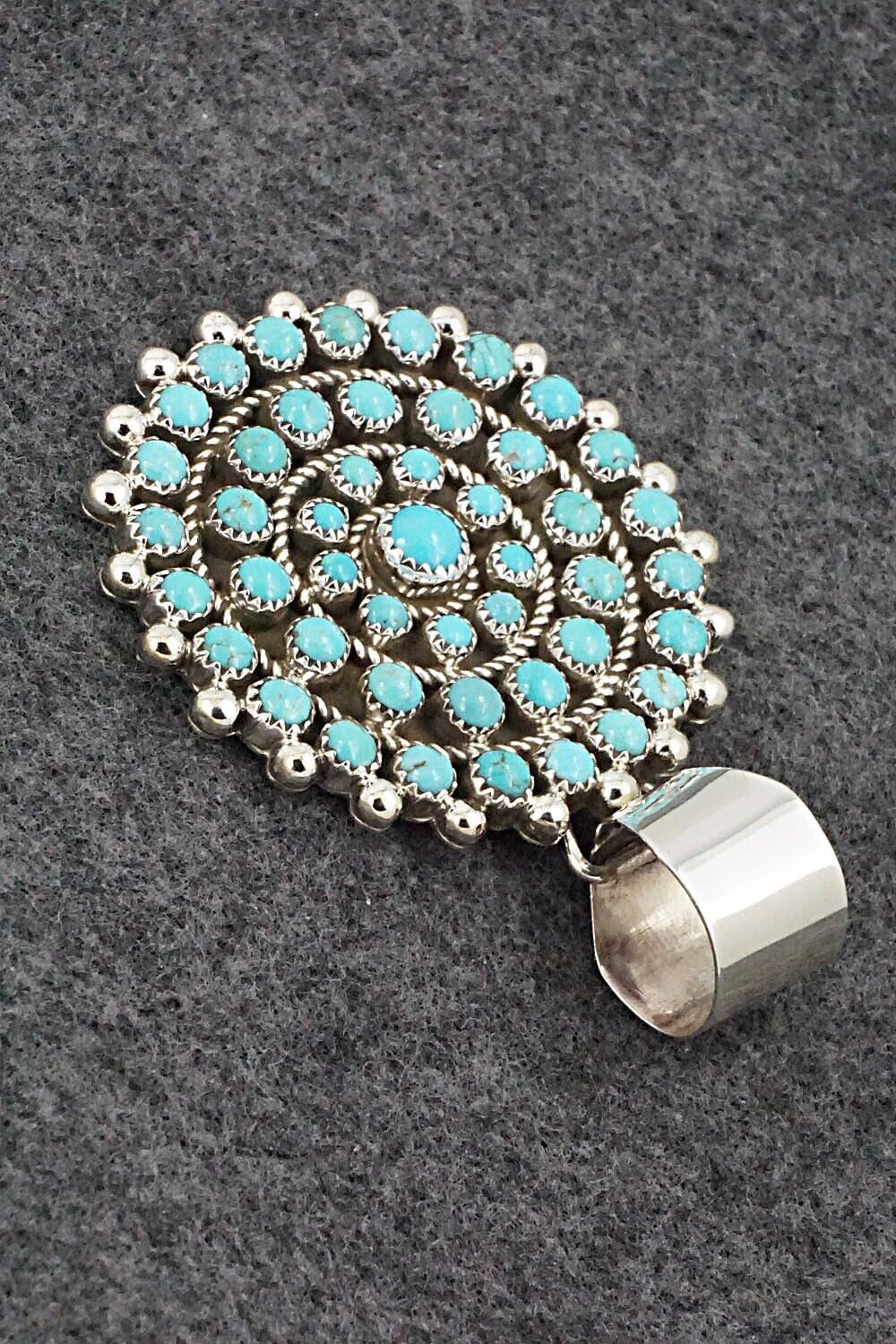Turquoise & Sterling Silver Pendant - Tomiandra Curley