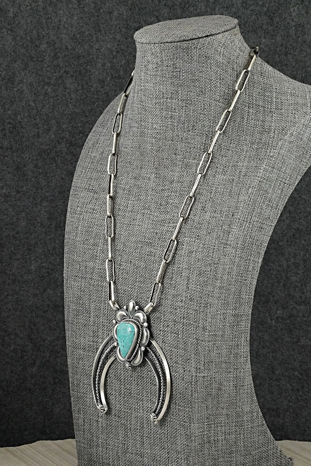 Turquoise & Sterling Silver Necklace - Raymond Delgarito