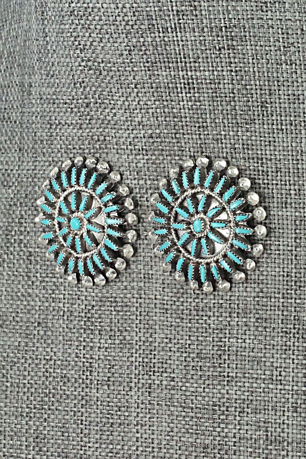 Turquoise & Sterling Silver Earrings - Vincent Johnson