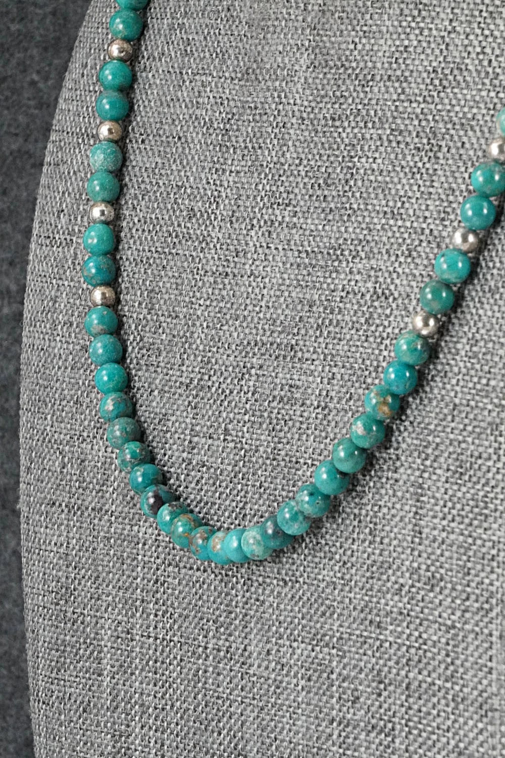 Turquoise & Sterling Silver Necklace 18" - Doreen Jake