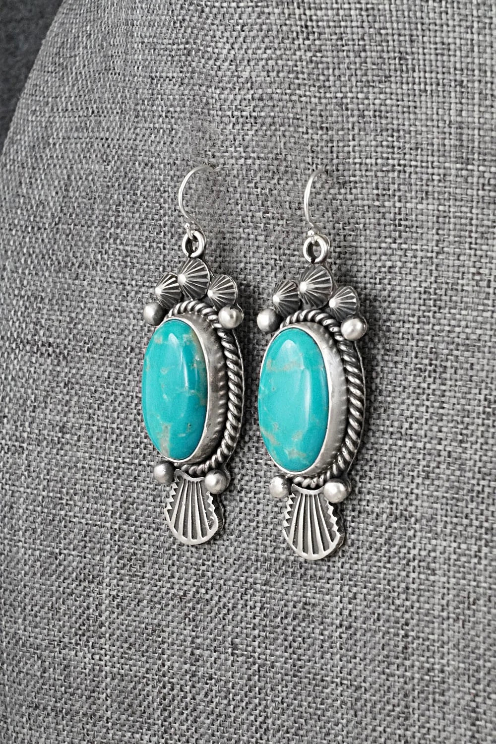 Turquoise & Sterling Silver Earrings - Michael Calladitto