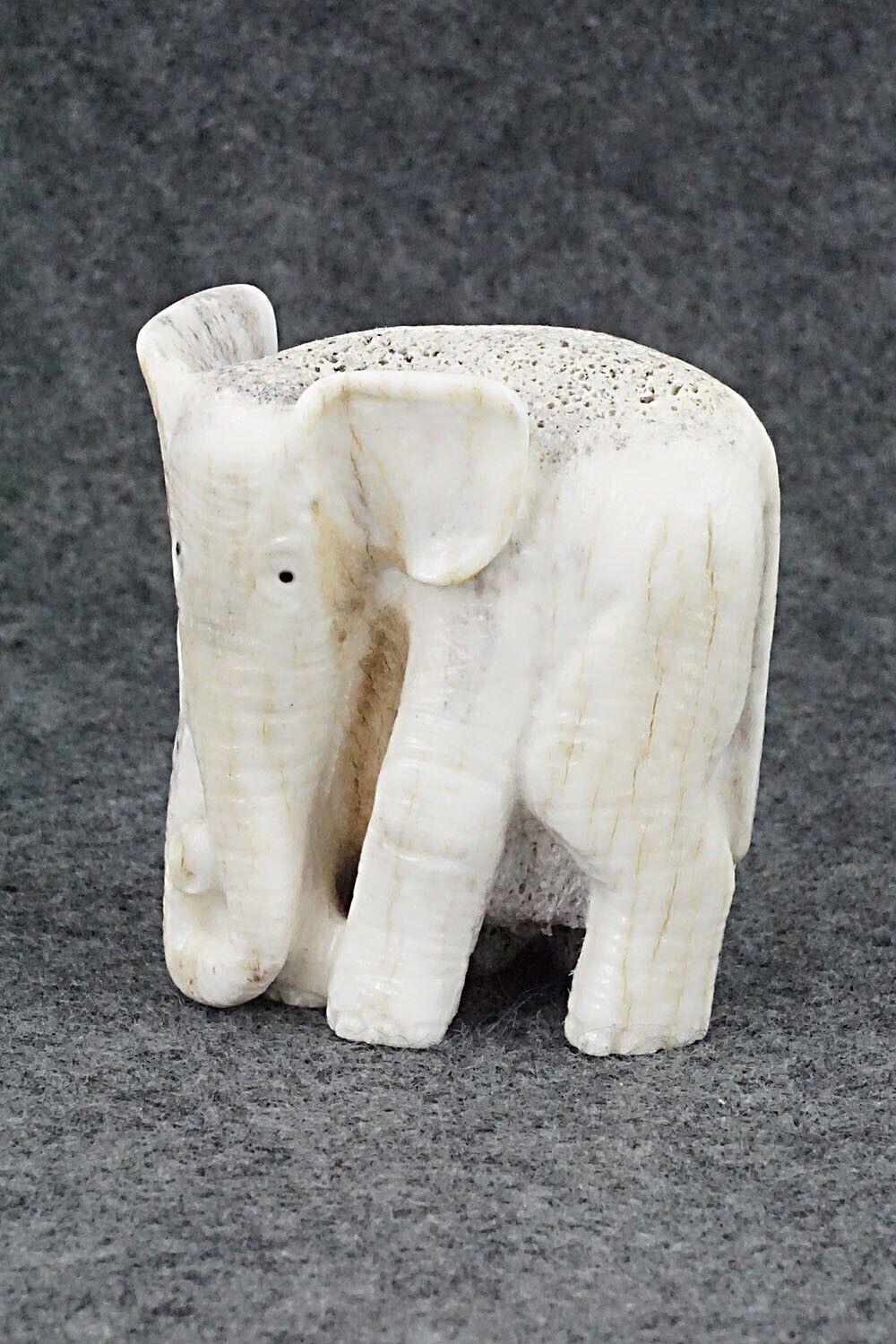 Elephant and Calf Zuni Fetish Carving - Maxx Laate