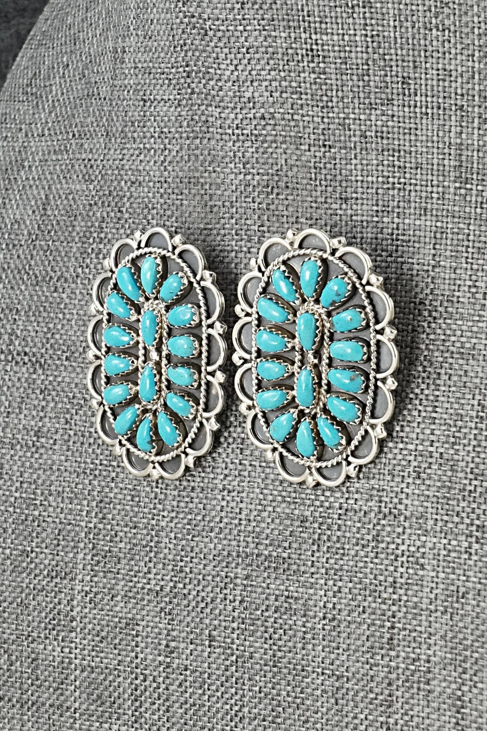 Turquoise & Sterling Silver Earrings - Gerald Mitchell