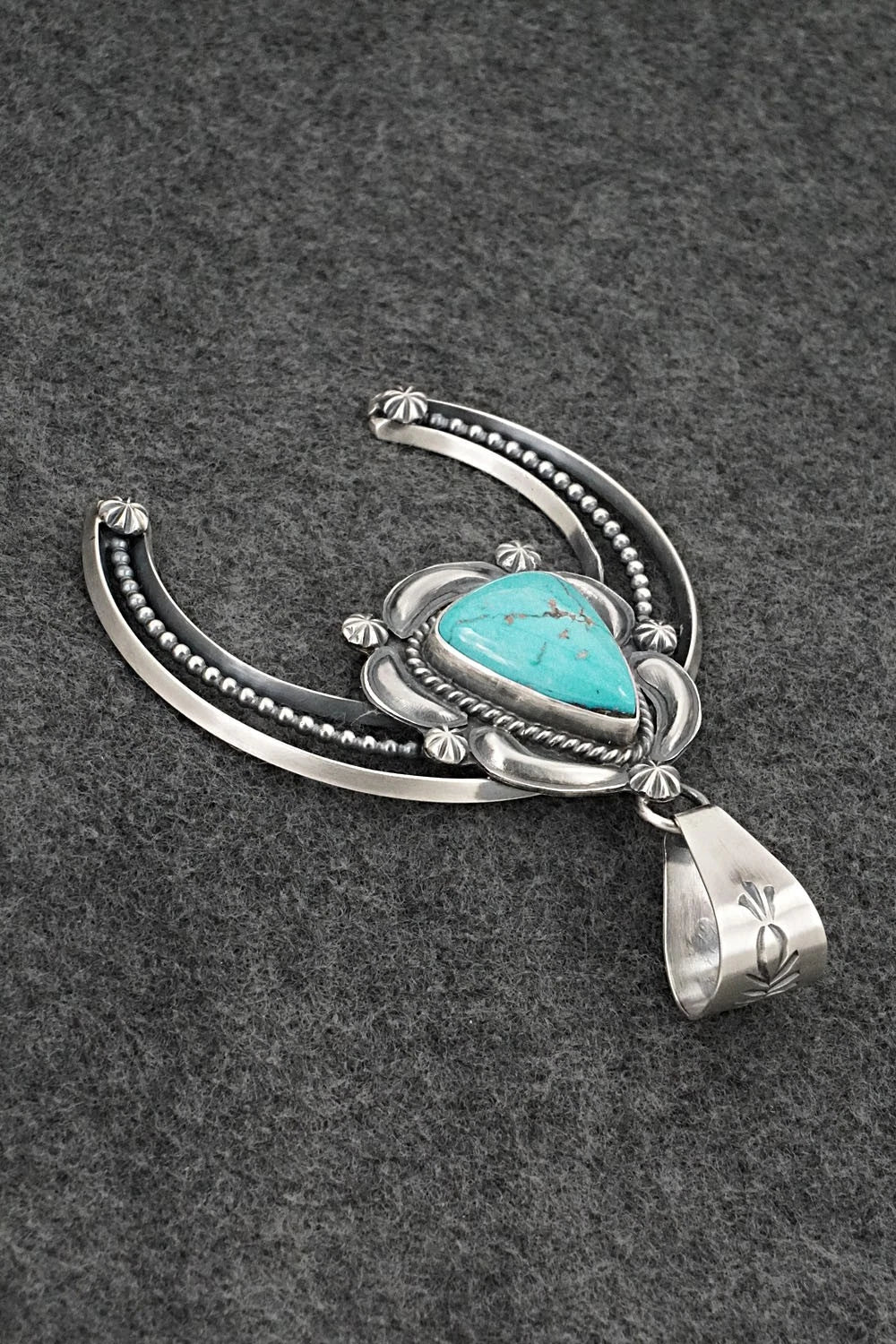 Turquoise & Sterling Silver Naja Pendant - Raymond Delgarito