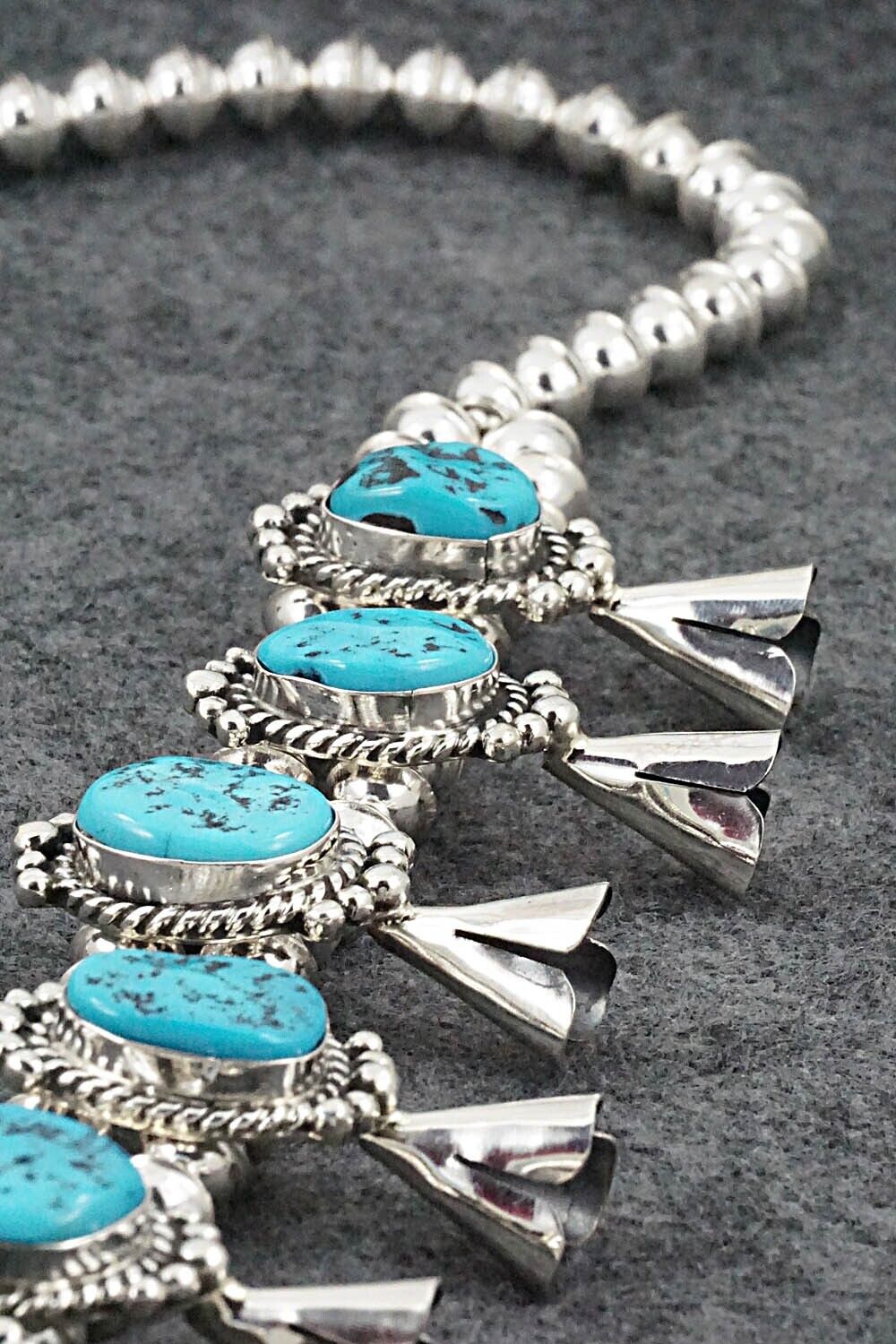 Turquoise & Sterling Silver Squash Blossom Set - Vernon Johnson