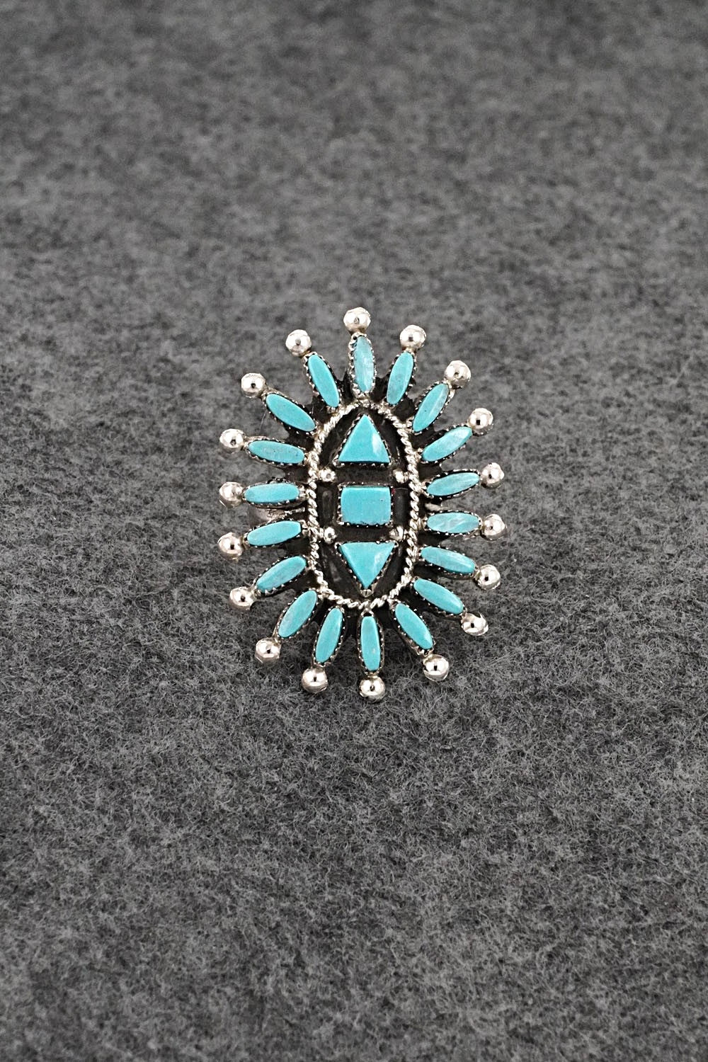 Turquoise & Sterling Silver Ring - Evonne Hustito - Size 7