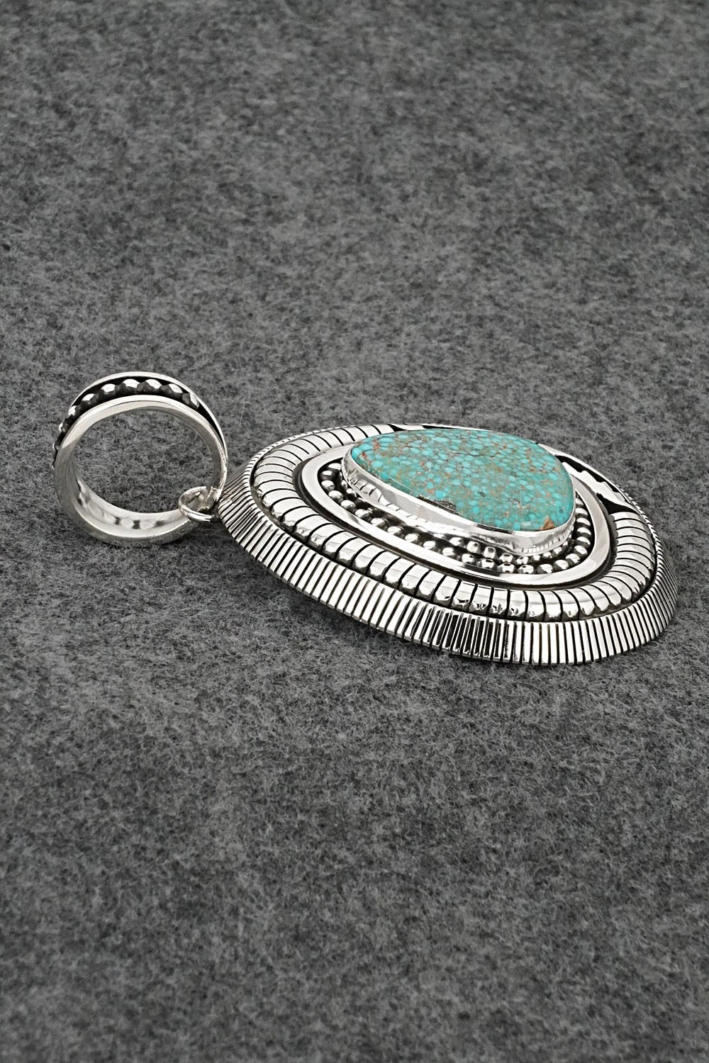 Turquoise and Sterling Silver Pendant - Jonathan Nez